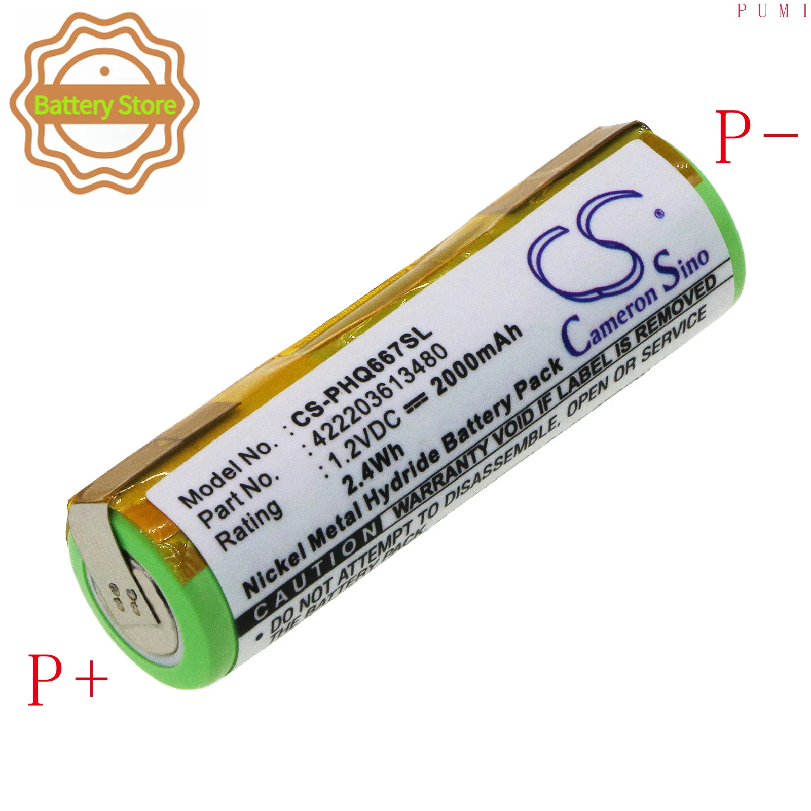 CS Replacement Battery for Philips HQ6675,HQ6676,HQ6695,HQG265,HQC280,HQC281,HQT360,HQT364,HQ PN:422203613480 2000mAh / 2.4Wh