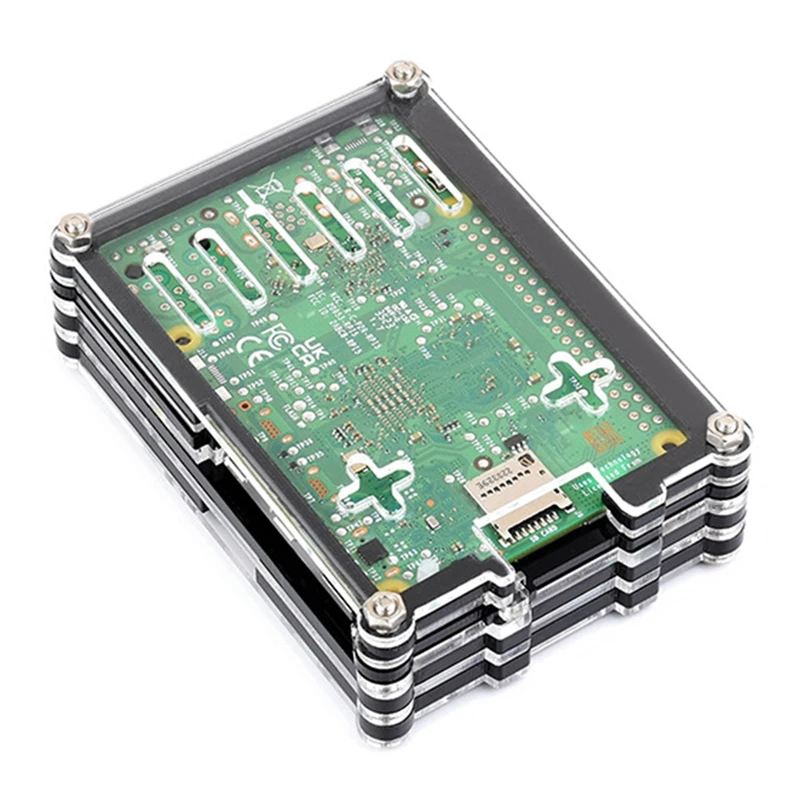 Coque en acrylique à dissipation thermique pour Raspberry Pi 5, prend en charge l'installation officielle