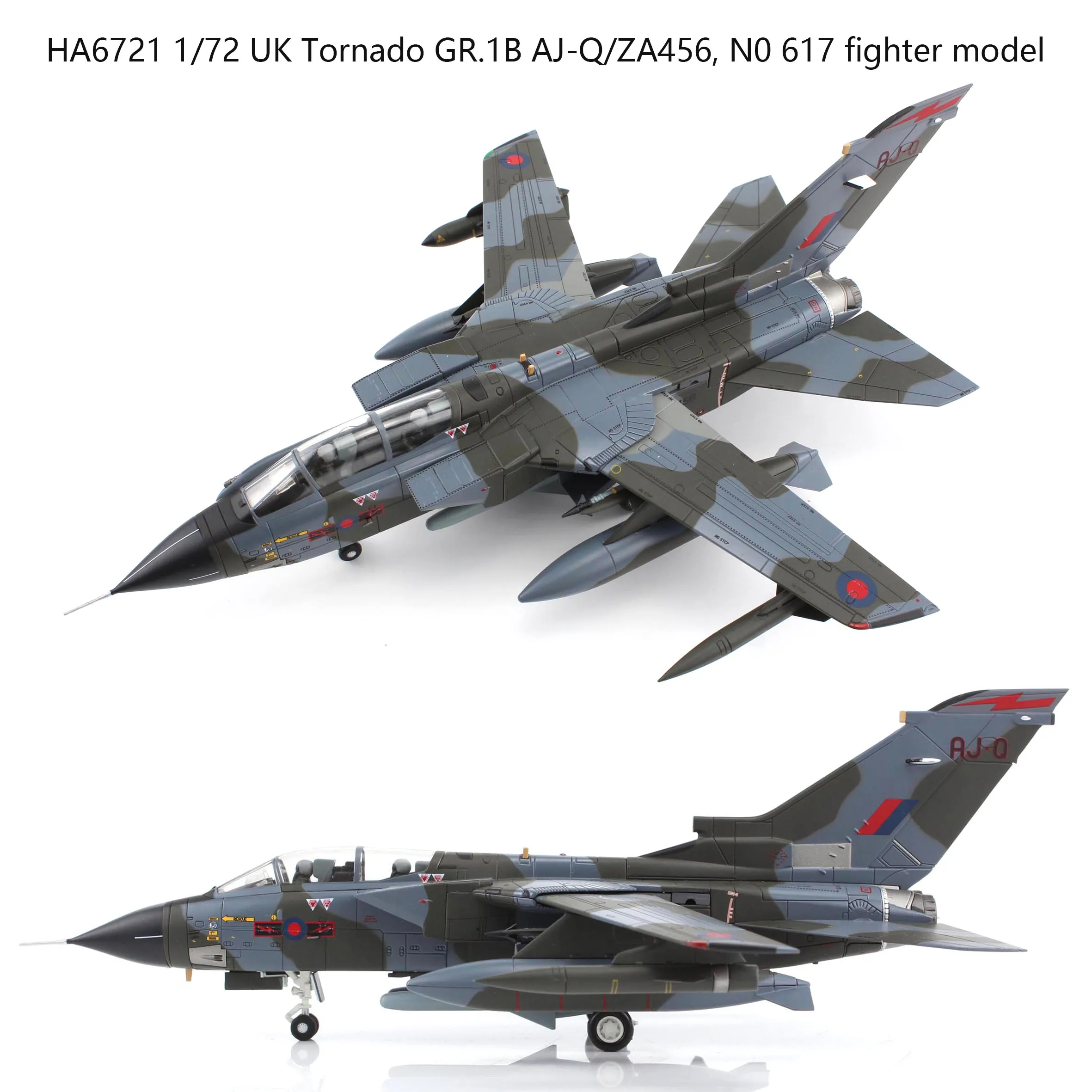 

Fine HA6721 1/72 UK Tornado GR.1B AJ-Q/ZA456, N0 617 fighter model Alloy finished product collection model