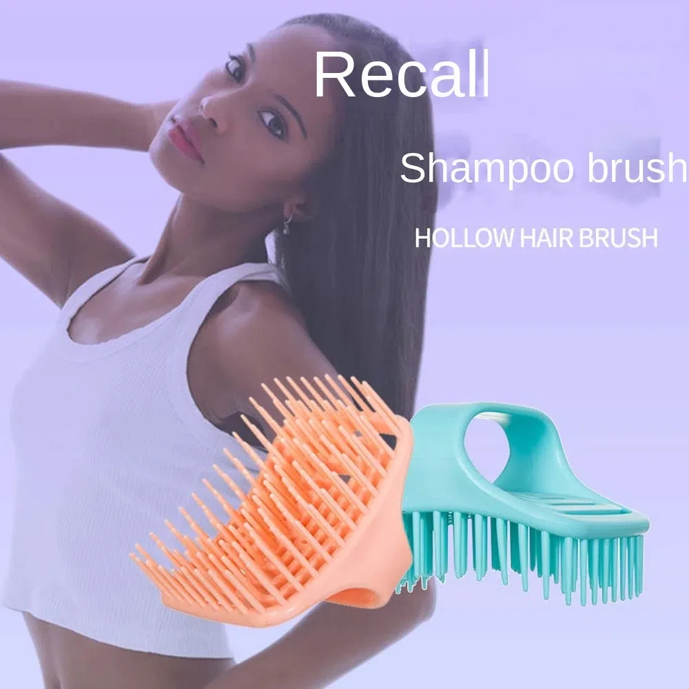 Hollow Brush Head Shampoo Brush Hair Care Tool Body Brush Hair Washing Comb Scalp Massage Arc-shaped Scalp Massage Brush Shower