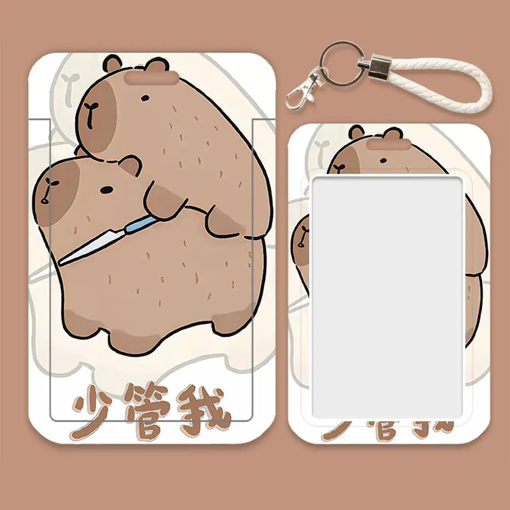 

Cute Multifunctional Card Holder Plastic Capybara Card Storage Cover ID Badge Holder School Office