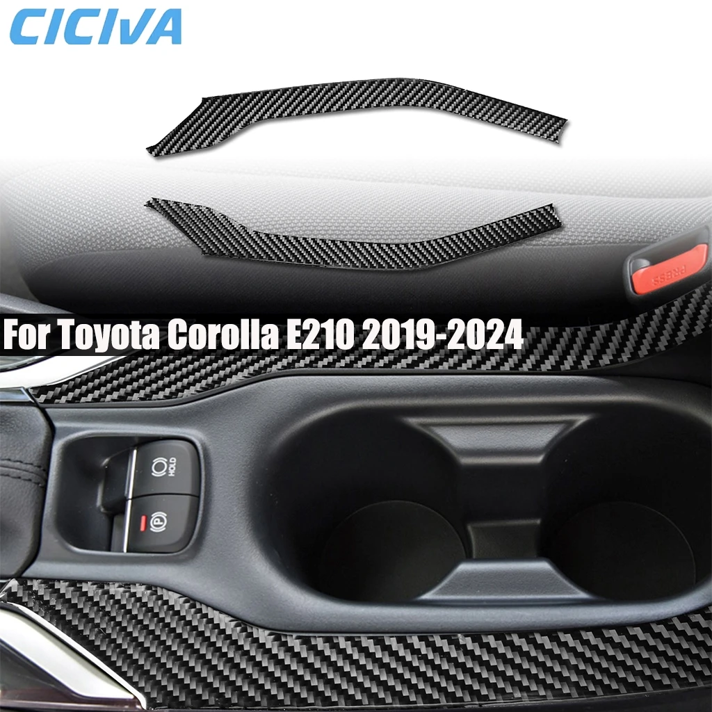 

Carbon Fiber Car Accessories Center Cup Holder Side Panel Interior Cover Modified Trim Sticker For Toyota Corolla E210 2019-2024