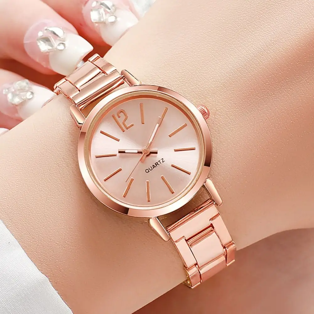 Fashion Stainless Steel Quartz Watches Quartz Square Women Wristwatch Simple Folding buckle Strap Watch Women