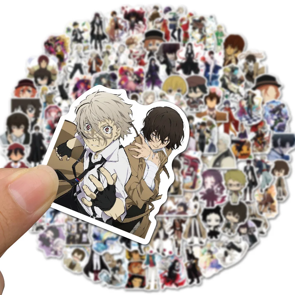 50/100pcs Anime Bungou Stray Dogs Stickers Laptop Skateboard Scrapbook Japan Waterproof Funny Sticker Decal Kids Toy Gift