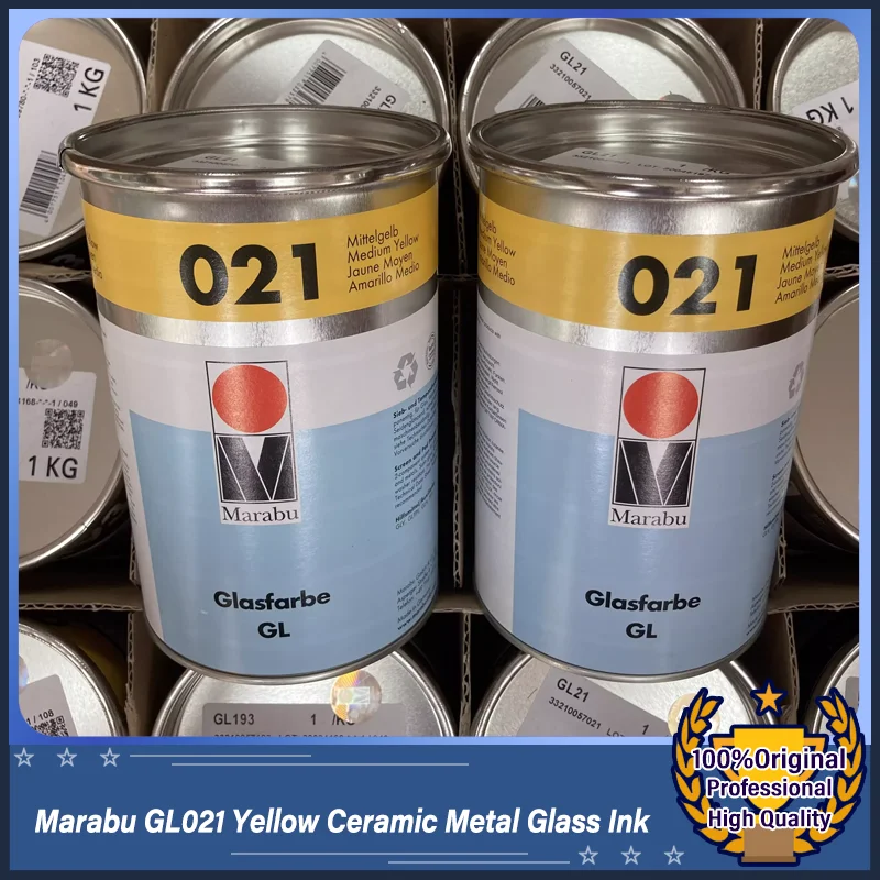 Marabu Original German Marabu Ink GL021 Yellow Ceramic Metal Glass Ink for High-End Screen and Pad Printing