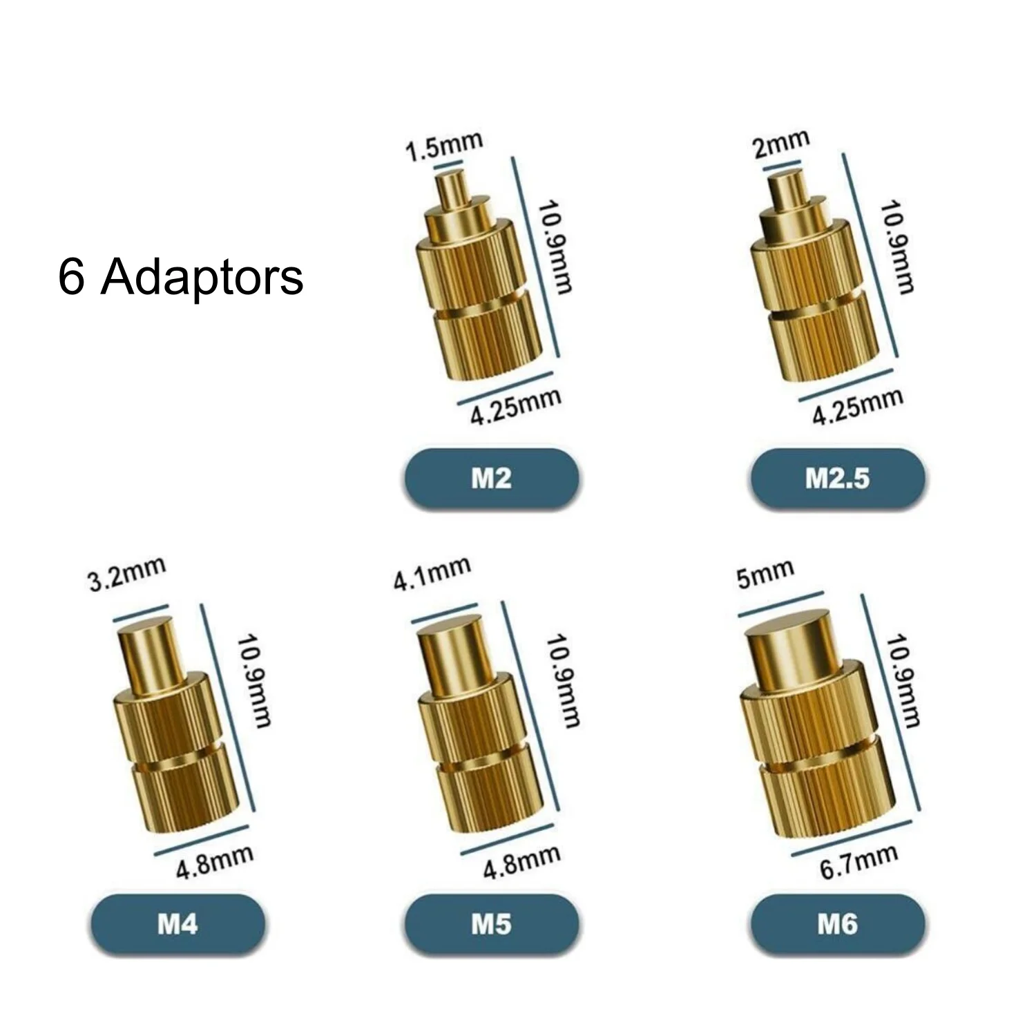 Heat Melt Nuts Embedded Insertion Indenter Adaptors Tips For 936 & T12 Soldering Iron M2 M2.5 M3 M4 M5 M6 Nuts Embedded Tool