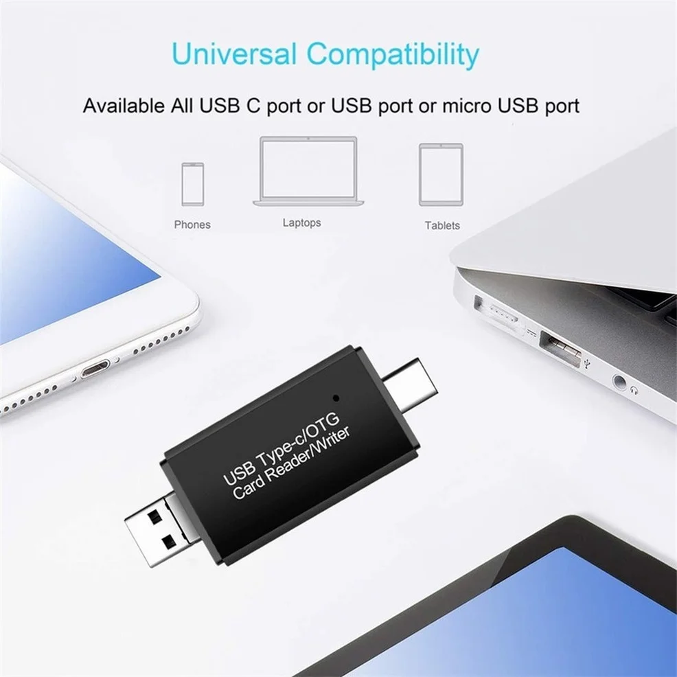 3 In 1 USB 2.0 Pembaca Kartu SD USB C Pembaca Kartu TF/Mirco SD Pembaca Kartu Memori Pintar Tipe C OTG Flash Drive Adaptor Cardreader