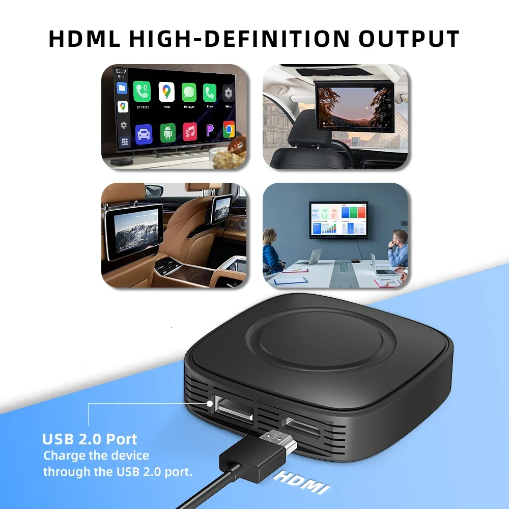 محول CarPlay اللاسلكي Android صندوق التلفزيون السلكي إلى السيارة اللاسلكية تشغيل Android Auto محول HDMI صندوق بث الفيديو لسيارة OEM AI #6
