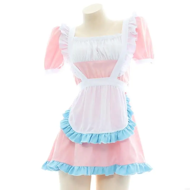 

49MF Maid Outfit Exotic Temptation Pajamas Blue Pink White Puff Dress