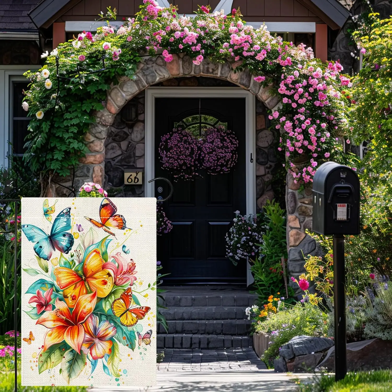 Summer Garden Flags, and Colorful Floral Garden Flag, 12x18 Inch Double Sided Burlap, Welcome Holiday Porch Garden Fla