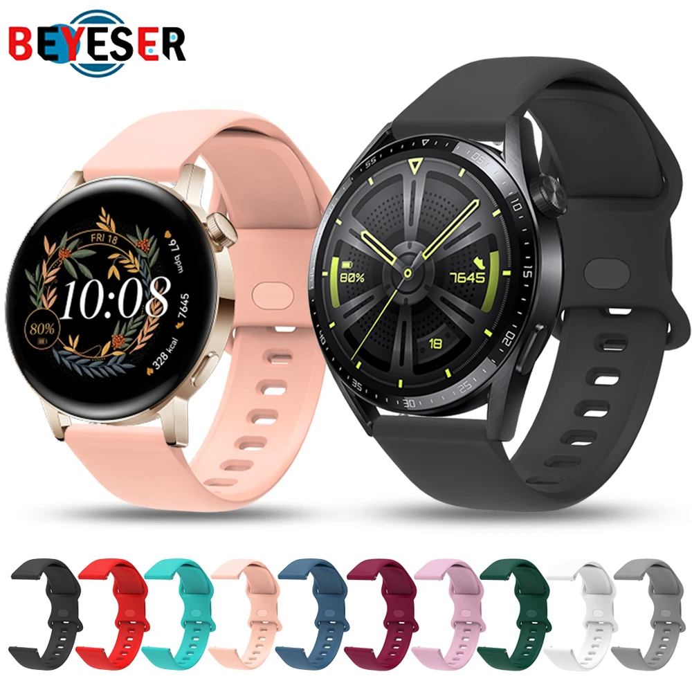 

20mm 22mm Silicone WatchBand Strap For Huawei Watch GT 3 46mm 42mm Smart Wristband Bracelet For Huawei gt2 /GT Runner WristStrap