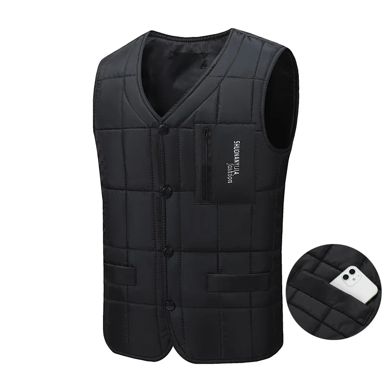 

Теплая хлопковая куртка для мужчин среднего и старшего возраста, модная, в стиле ретро, с V-образным вырезом, на молнии, из полиэфирного волокна