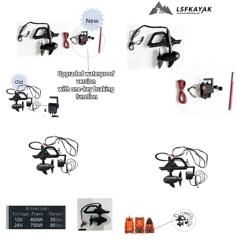 Hot Sale China Factory New Upgraded Waterproof Brushless Hybrid Trolling Motor with One-Key Braking, Kayak Engine for Fin