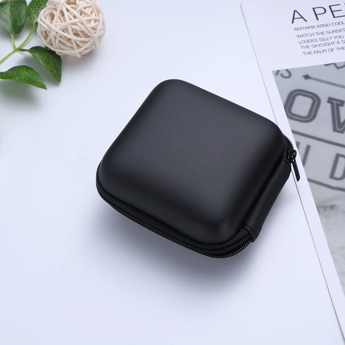 1Pcs Eva Zipper Watch Storage Box Durable Portable Protective Case Multifunctional Organizer Holder for Glasses Cards Keys Black