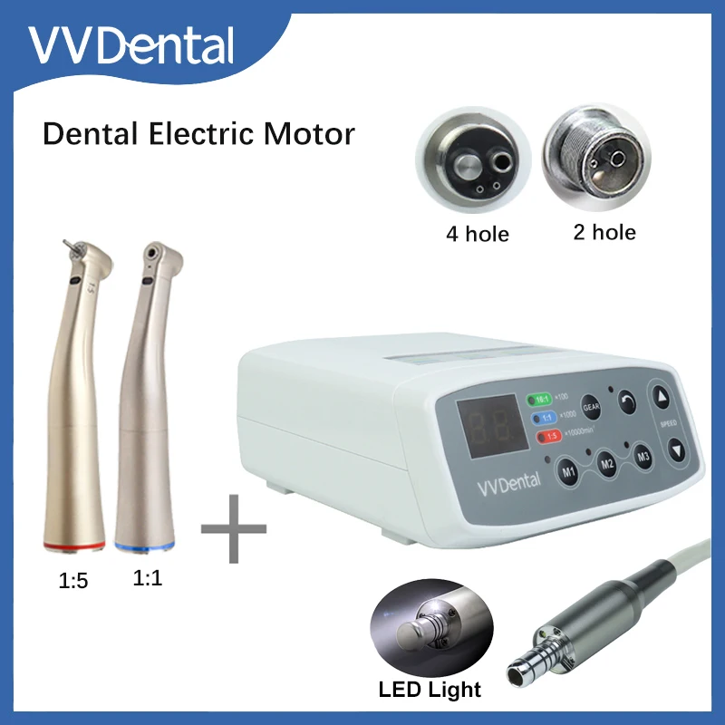 Dental Brushless LED Micro Motor Electric Machine Set E-type Internal Water Spray 1:1/1:5 Contra Angle Slow Speed Handpieces