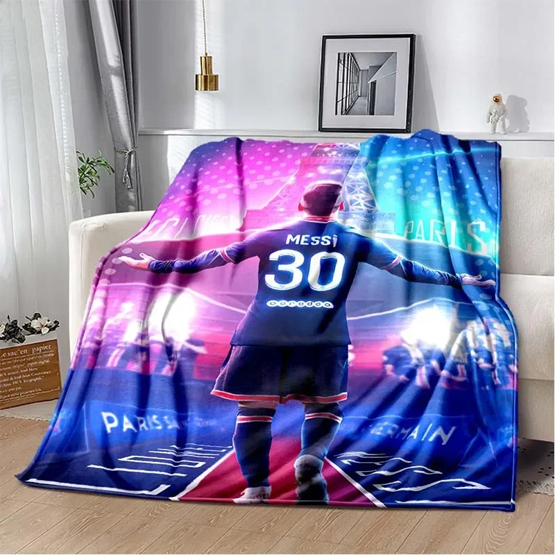 Football superstar L-Leo-Messi-i flannel adult and children\'s blanket sofa bed decoration blanket portable blanket gift