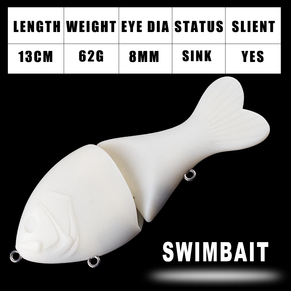 Dr.Holife 4 قطعة سويم غير مصبوغ طعم شراعي الفراغات صوتها الطعم باس الصيد السحر 13 سنتيمتر 62 جرام غير مصبوغ الطعم الثابت