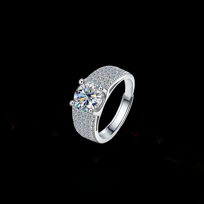 

Мужское обручальное кольцо с имитацией дизайна, два чистых серебряных карата, новое популярное кольцо с бриллиантом S из муассанита, материал из сплава, необработанная оригинальная...