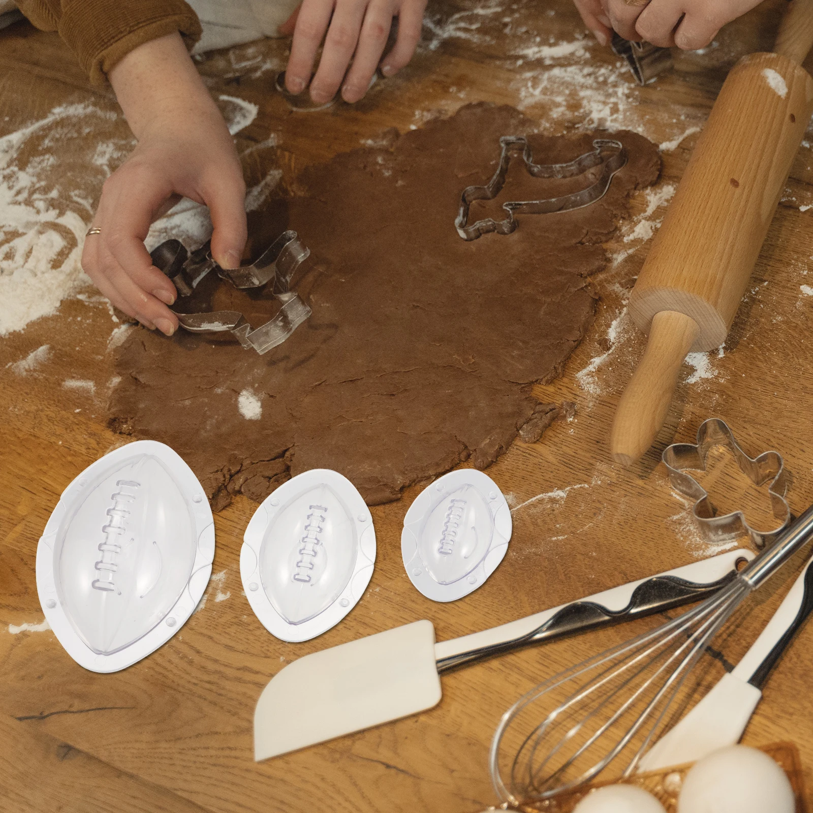 

3Pcs Rugby Baking Molds Transparent Nonstick Mold for Cake Jelly Chocolate DIY Candy Kitchen Accessory