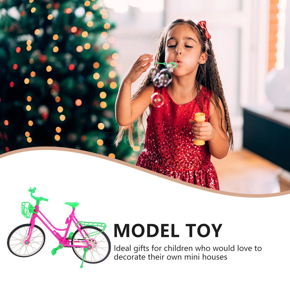 

Big Size Simulation Pedal Bike Miniature Plastic Bicycle Creative Decorative Accessory for Kids Play Simulation Bike Toy