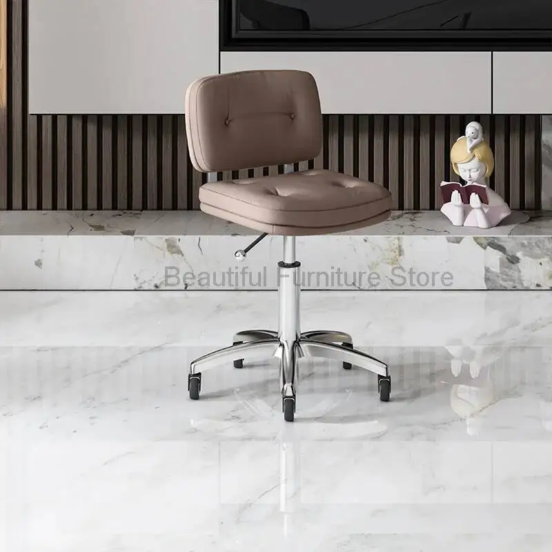 Simple Hairdressing Stool Wheels Portable Rotating Barber Chair Professional Backrest Silla Estetica Barber Equipment MQ50BC