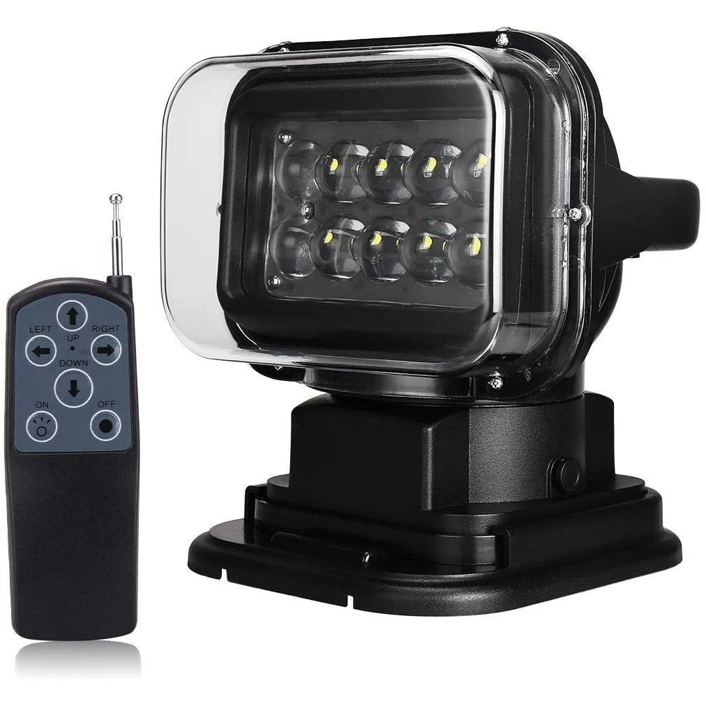 Boat Spotlight 50W Remote Control Spot Light with Remote Control Magnetic Spotlight for Truck UTV SUV Marine Boat Car