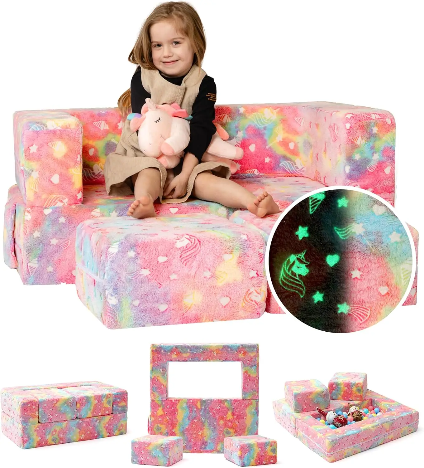 

Kids Couch - Play Couch Sofa for Kids, Kids Couches, Kids Folding Couch for Kids, Toddler Sofa, Foam Playroom