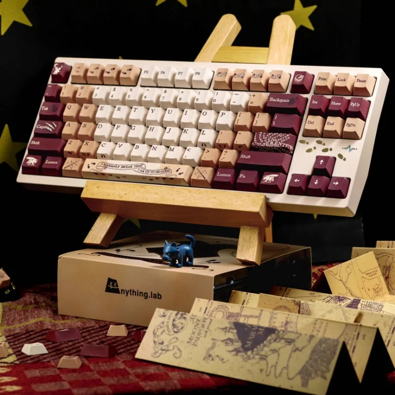 Imagem -02 - Marauder Map Theme Keycap Pbt Custom Retro Cap de Teclado Personalizado Perfil Cereja Gaming Keycap para Teclado Mecânico 143 Chaves