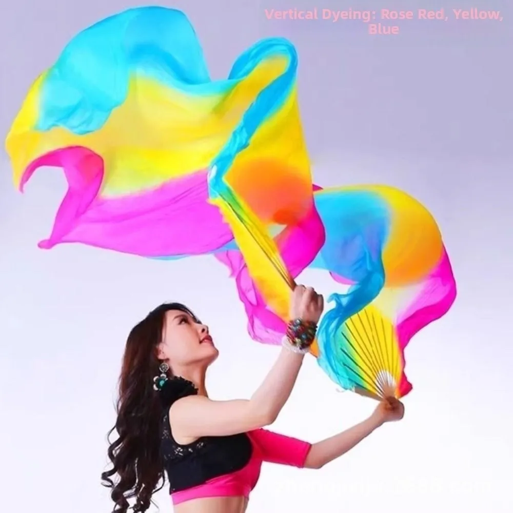 

Gradient Color Belly Dancing Fan Multicolors 150cm Length Practice Dancer Tool Dance Accessories Square Dancing For Kid Women