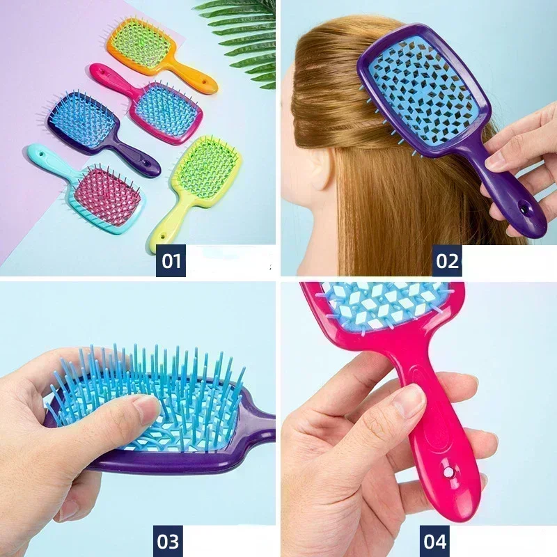 Air Cushion Comb Tangled Hair Comb Hair Brush Massage Anti-static Hollow Out Wet Curly Hair Brushes Barber Styling Tool