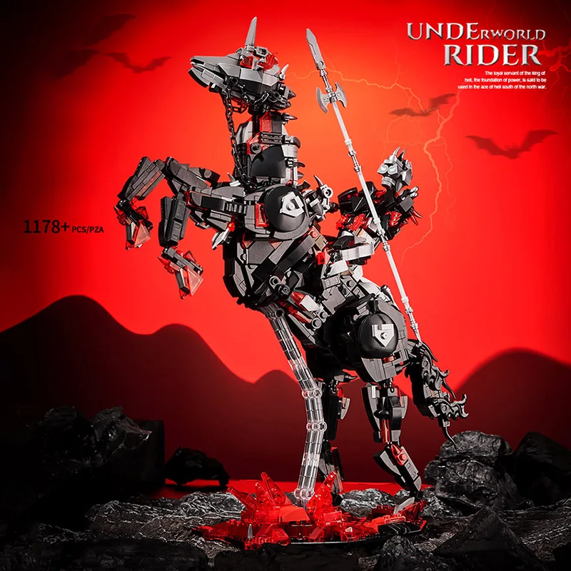 

2024 NEW MOC 1178pcs Hell Death Knight War-horse Model Building Blocks Kits DIY Undead Skull Knight Bricks Toys For Kids Gifts