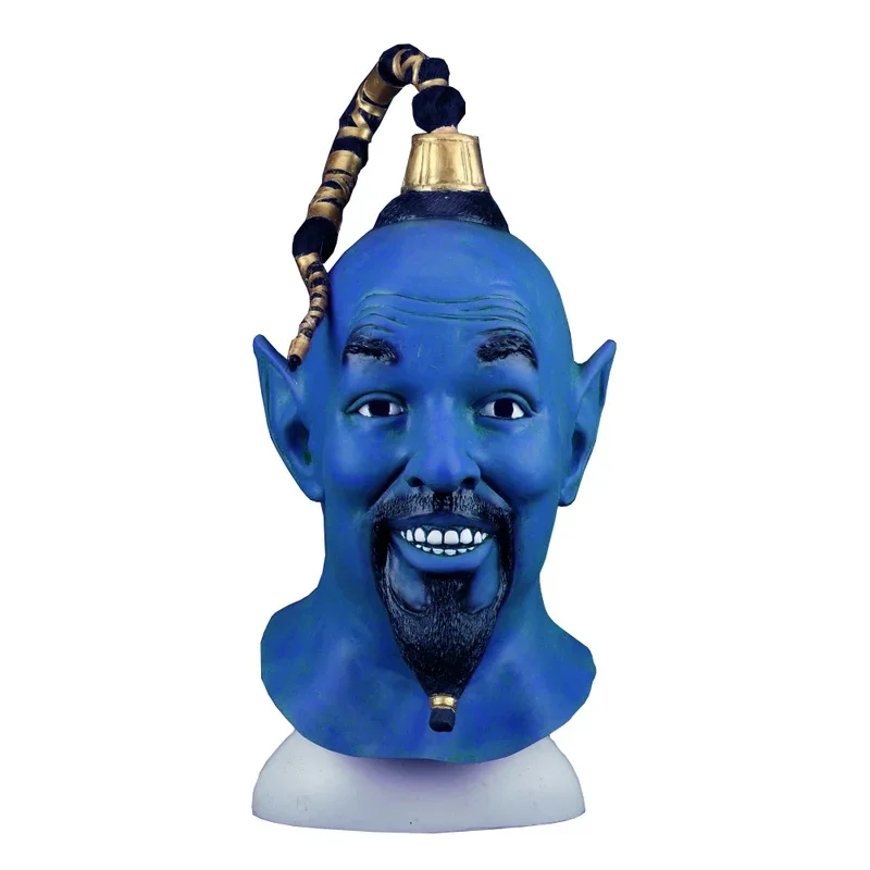 

Cosplay 2019 Movie Aladdin and The Magic Lamp Mask Latex Blue Elf Halloween Mask Props