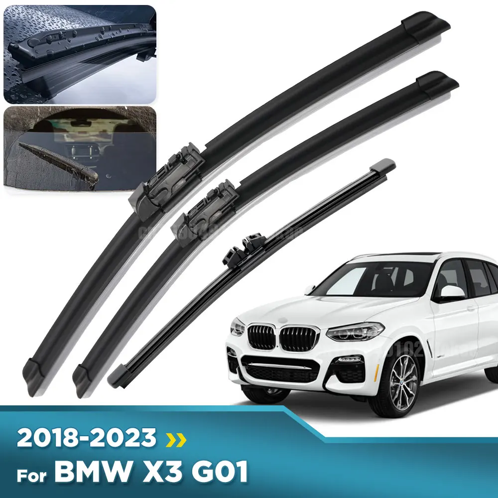 Pour BMW X3 G01 2.0 3.0 2018-2023 2019 2020 2021 balais d'essuie-glace avant et arrière brosses de fenêtre de pare-brise 26 "+ 20" + 11"