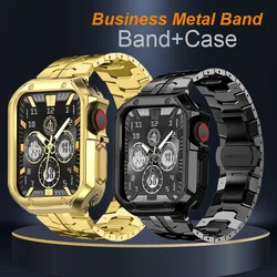 Case+Strap For Apple Watch Ultra Band 49mm 41mm 45mm Stainless Steel Metal Band with TPU Cover iWatch 6 5 4 3 44mm 40 42mm 38mm