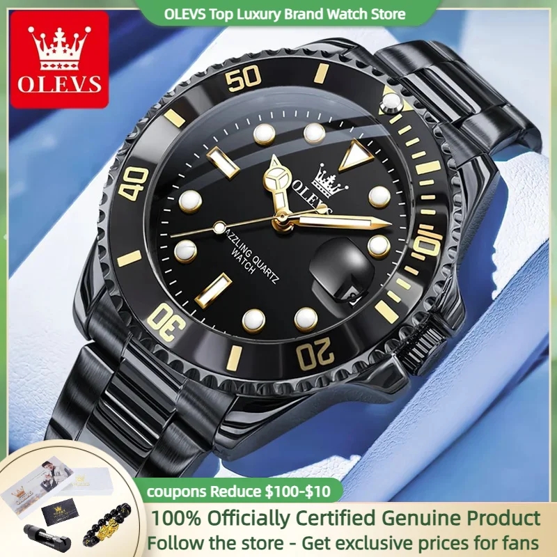 OLEVS 5885 Men Watch Fashion Trend Diving Quartz Watch Waterproof Luminous Date Original Watch Classic Luxury Brand Men Watch