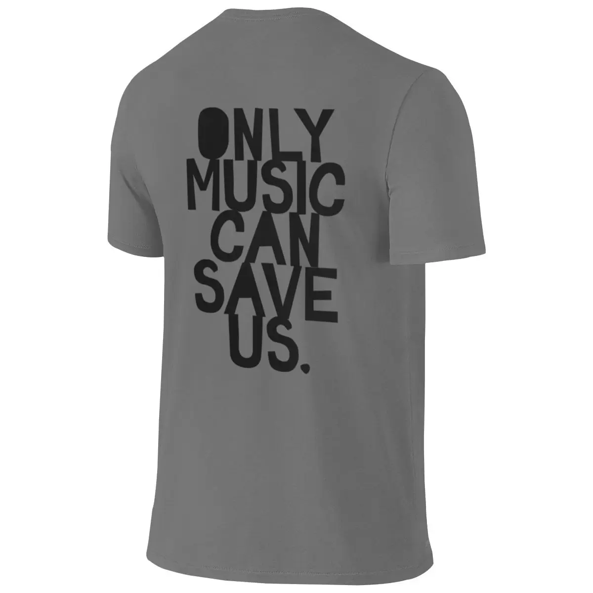 Only Music Can Save Us! Ultra-Minimalist Reversible T-shirt Hong Kong Retro Solid Colors Shirt