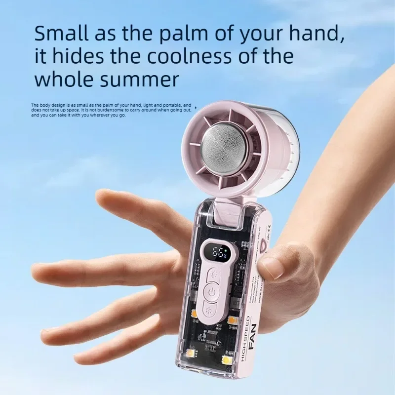 Handheld Fan with Semiconductor Cooling for Ice Packs, Ultra-long Battery Life, Foldable Desktop Cooling Gadget, Mini Small Fan