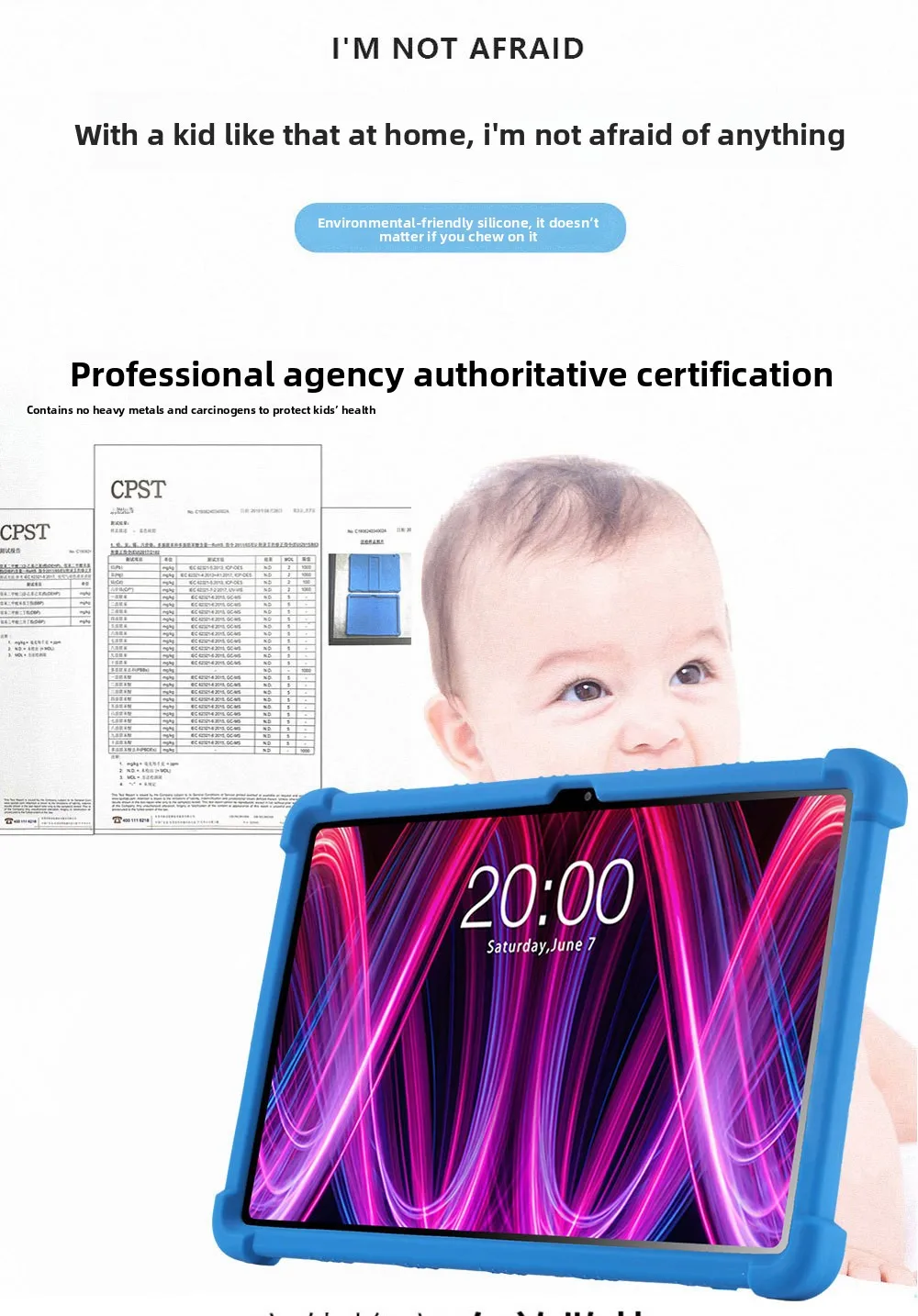 FÜR Teclast T60 Plus Hülle 12 Zoll Silikon Stoßfeste Standabdeckung Robuster Fallschutz Tablet – Detail 4