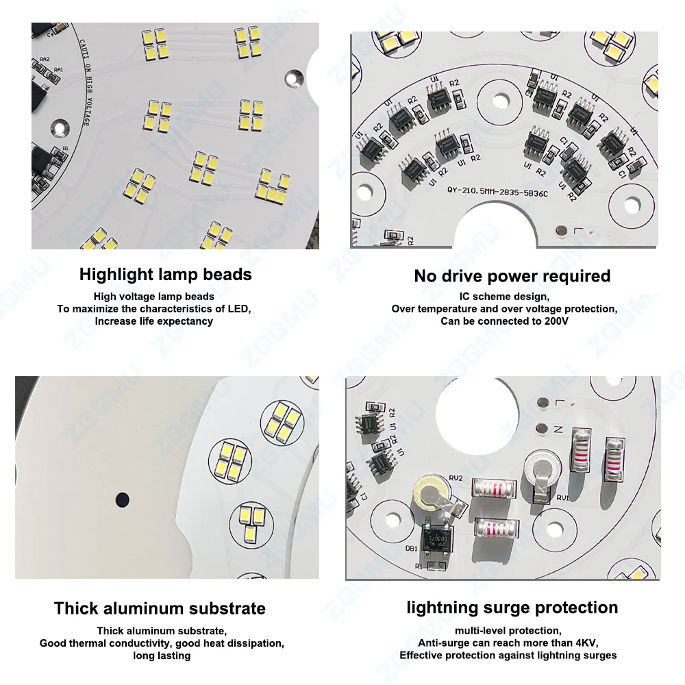 LED 100W 150W 200W Driver-Free LED Light Panel AC220V Suitable For LED Warehouse Industrial And Mining Factory PCB Light Panel