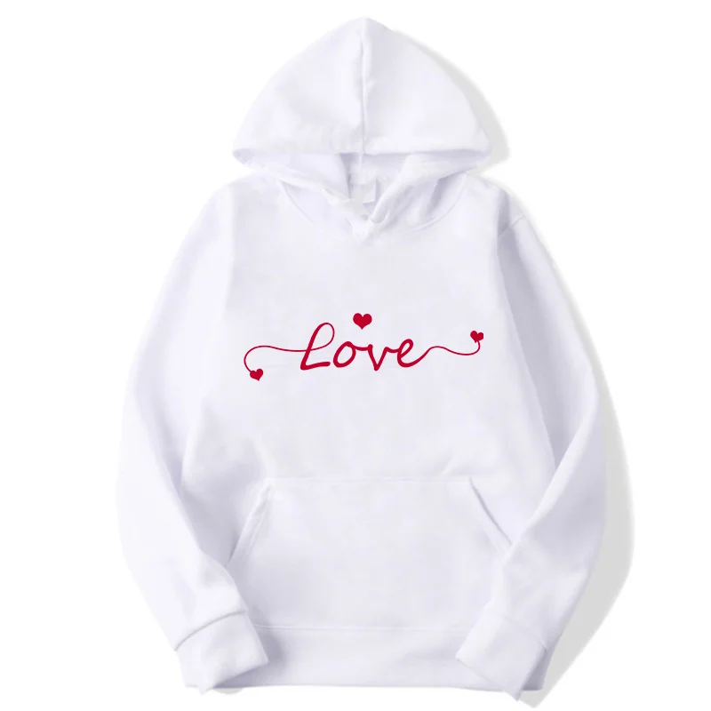 Men's and Women's Couple Sweatshirts Printed Casual Top Long Sleeved New in Valentine's Day Wearing Fashion Love Graphic Hoodies