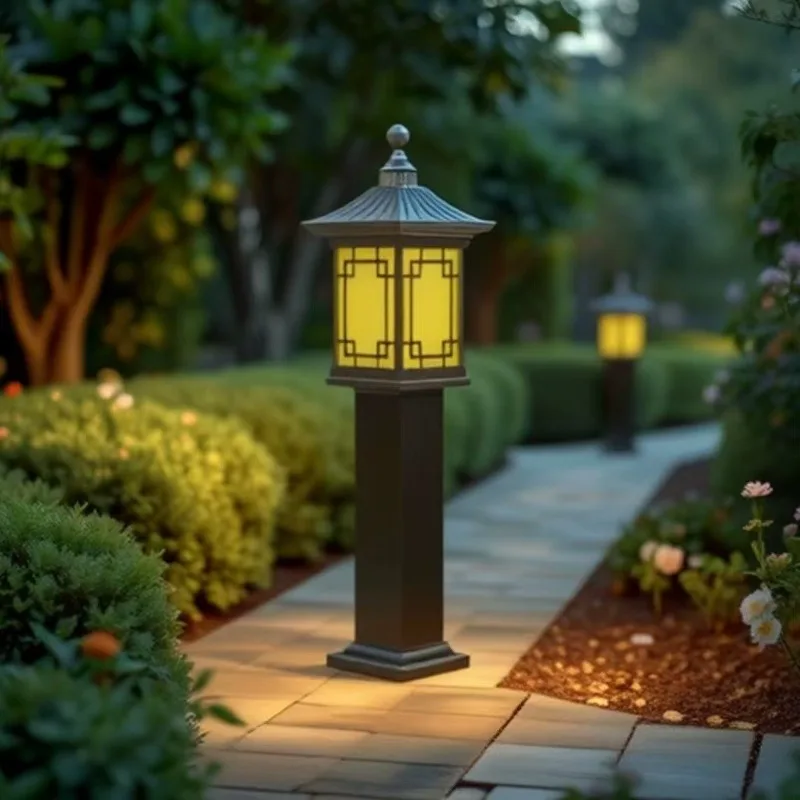 

Solar lawn Outdoor waterproof landscape light New Chinese solar garden door Floor light