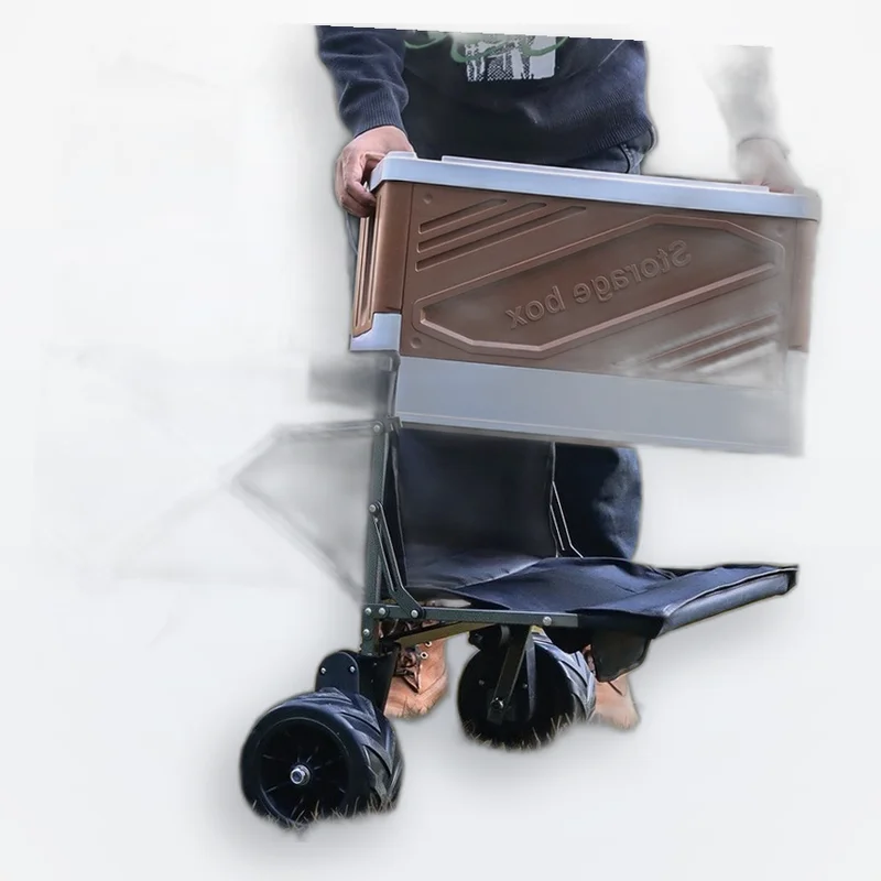 120W Motorized Folding Camping Wagon,180L+50L Capacity 200kg Load,120cm Long 74-97cm Handle,Portable Collapsible Outdoor Cart