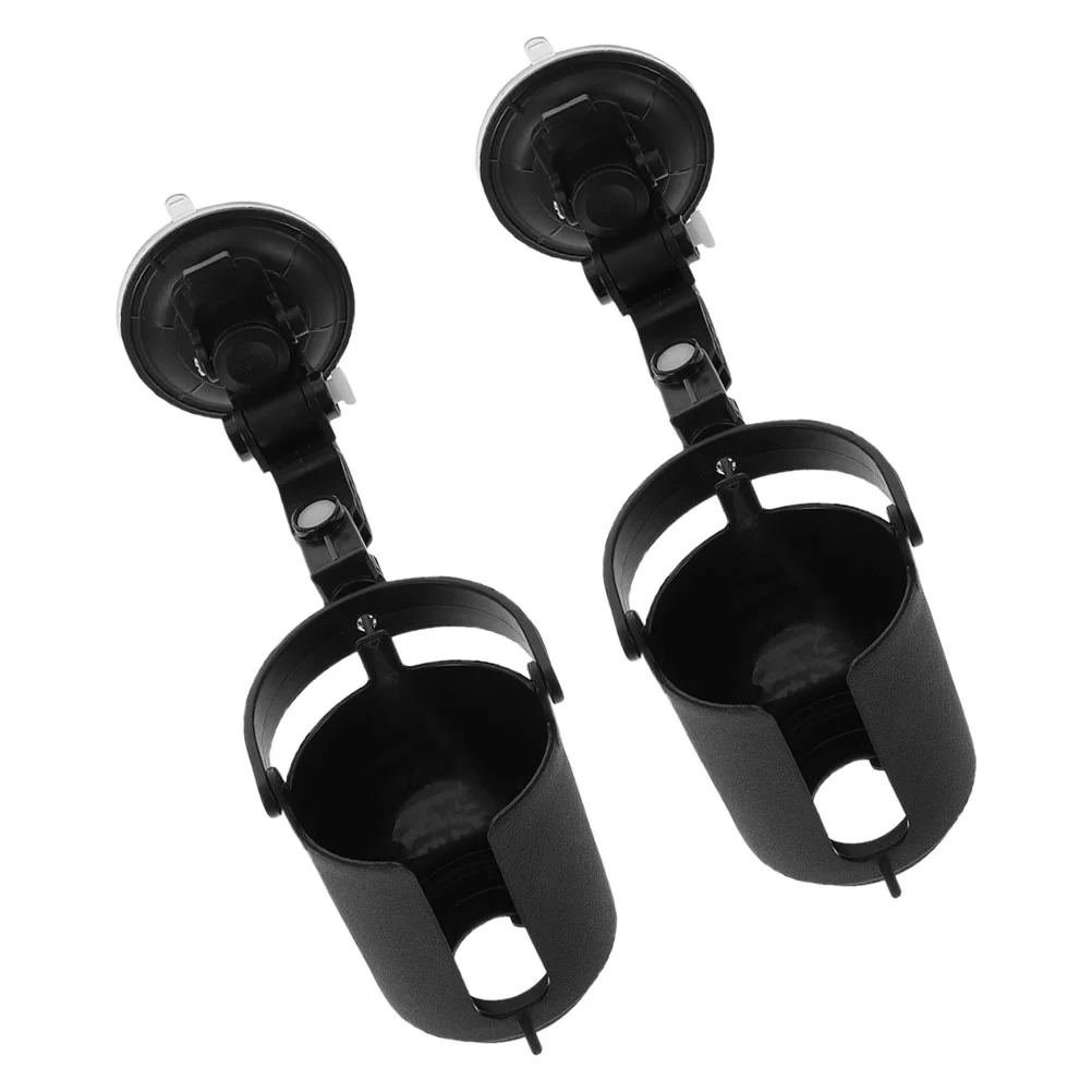

2 Pcs Drinks Car Water Cup Holder Bottle Attachment Bracket Stand Black Door Mount