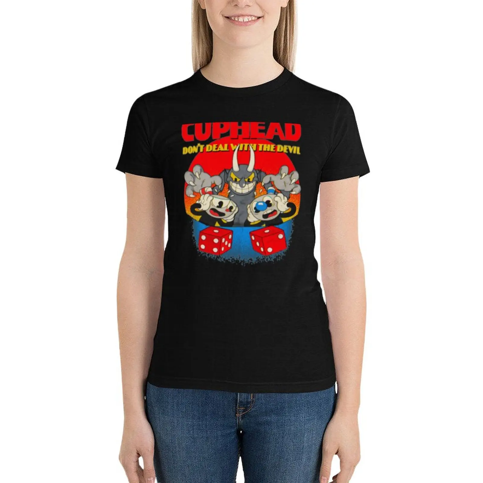 Cuphead Mugman Dont Deal With The Devil T-Shirt lady clothes aesthetic clothes tshirts woman