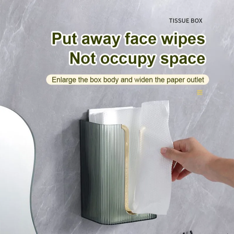 Luxury wall-mounted tissue box no-punch creative U-shaped washcloth mask storage box bathroom kitchen upside down paper box