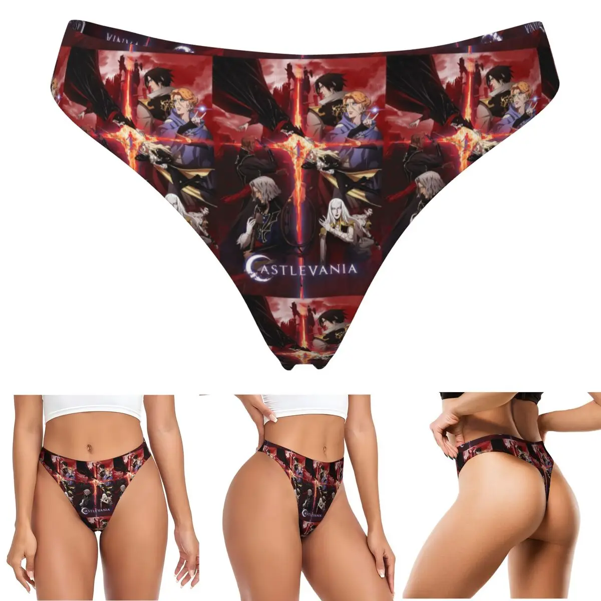calcinhas-g-string-personalizadas-castlevania-2ª-temporada--2018-de-warren-ellis-respiraveis-confortaveis-e-elasticas-para-mulheres