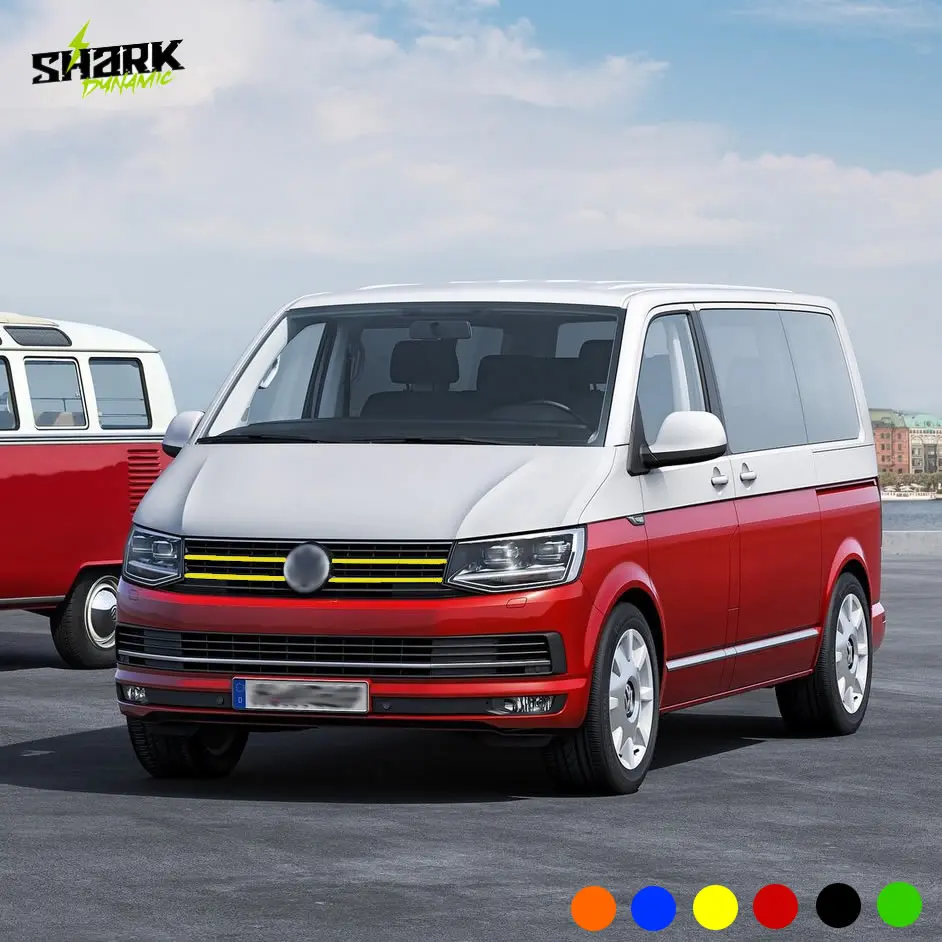 2 sztuk/zestaw przedni zderzak górny kratka chłodnicy siateczki do VW T6 Transporter Caravelle akcesoria samochodowe 2016-2019