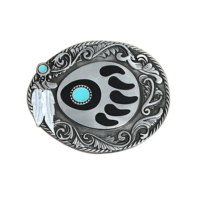 

Feather bear paw vintage fashion belt buckle