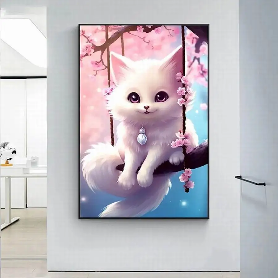 Diy 5D Diamond Painting Animals Fox and Little Tiger Full Rhinestone Embroidery Sale Cute Panda Mosaic Picture Kids Gift AA4792