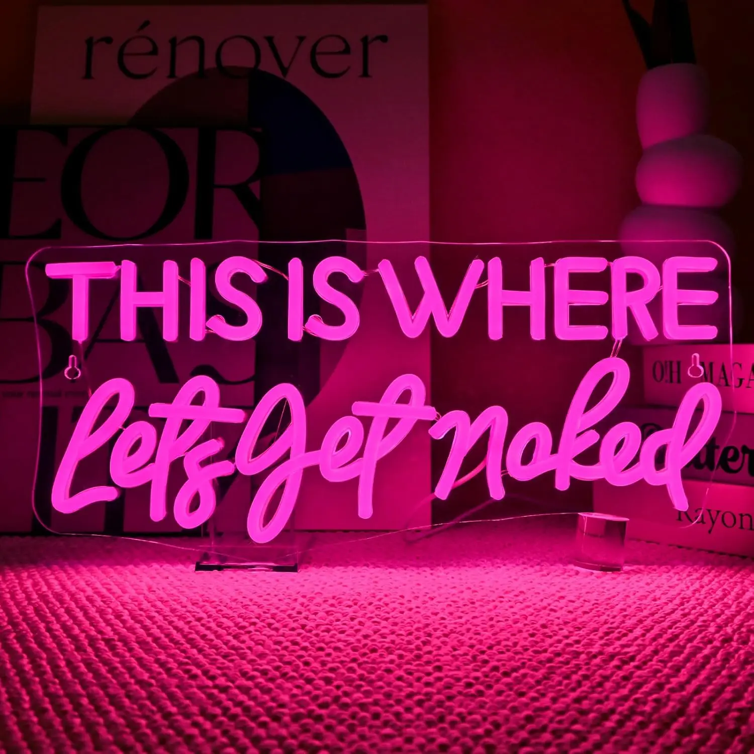 

Let's Get Naked Neon Sign Bathroom Led Sign Wall Art Decor Neon Light for Home Bathroom Funny Housewarming Gift